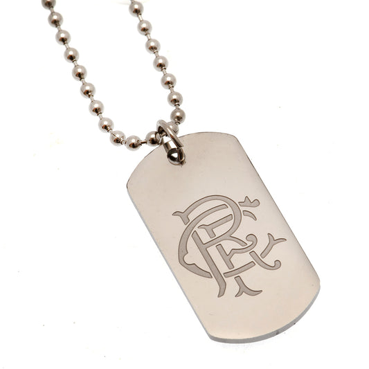 Rangers FC Engraved Dog Tag Chain