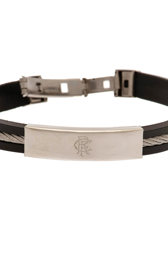 Rangers FC Silver Inlay Silicone Bracelet