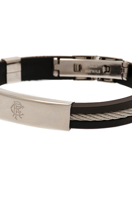 Rangers FC Silver Inlay Silicone Bracelet