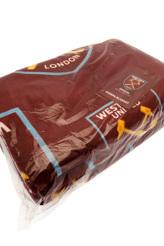 West Ham United FC Sherpa Fleece Blanket 2