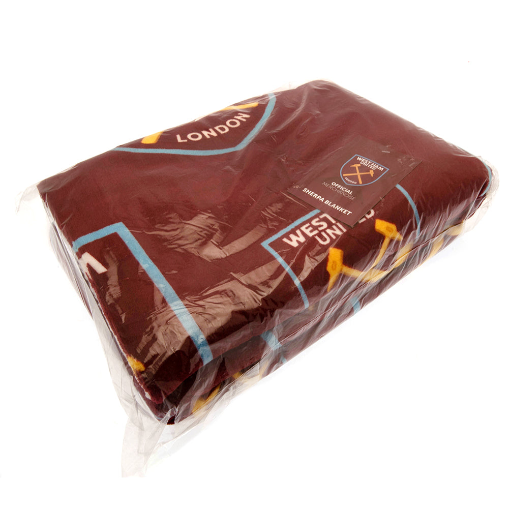 West Ham United FC Sherpa Fleece Blanket 2