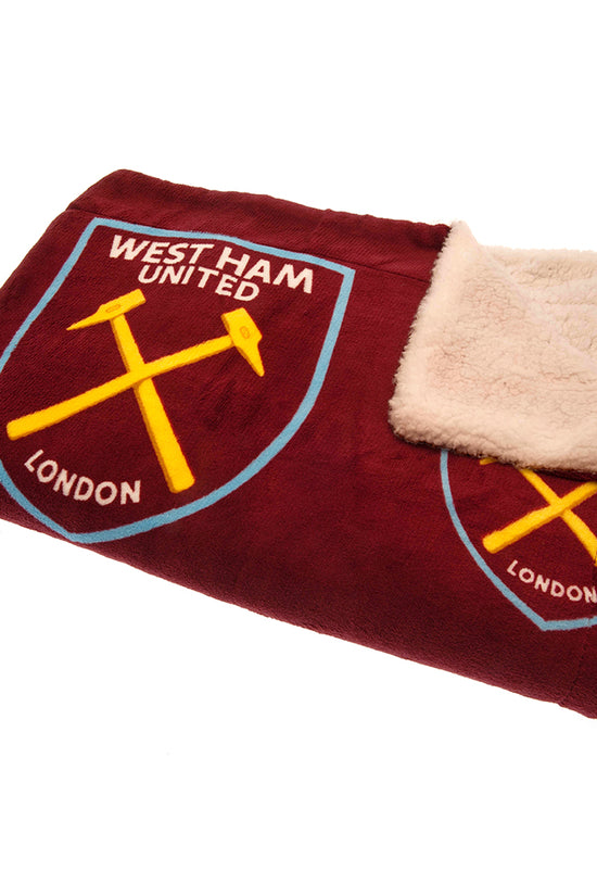 West Ham United FC Sherpa Fleece Blanket