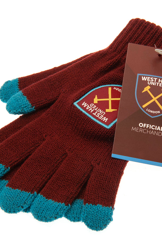 West Ham United FC Touchscreen Knitted Gloves Adults