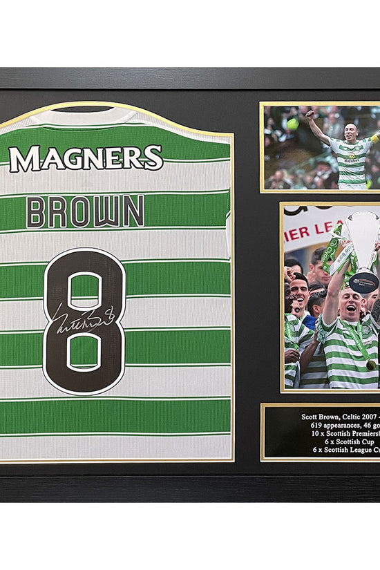 Celtic FC Brown Signed Shirt Framed
