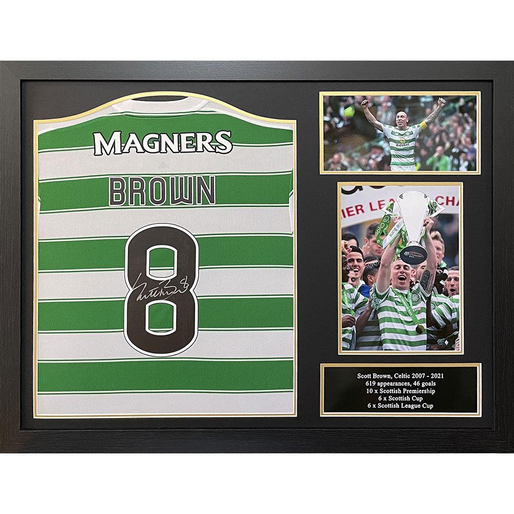 Celtic FC Brown Signed Shirt Framed