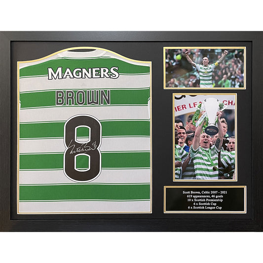 Celtic FC Brown Signed Shirt Framed