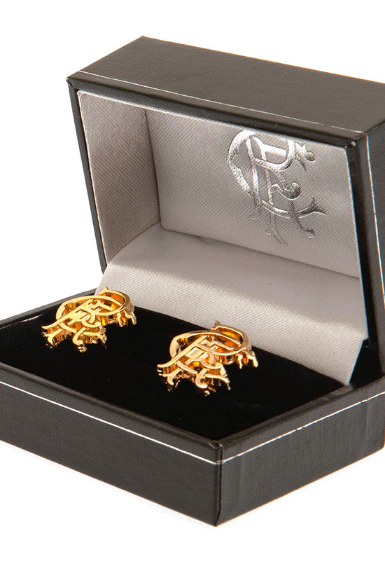 Rangers FC Gold Plated Scroll Crest Cufflinks