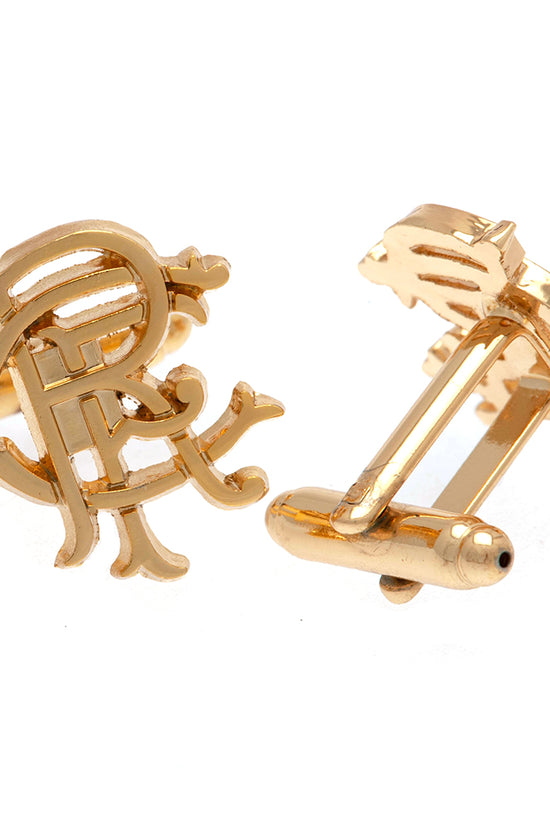 Rangers FC Gold Plated Scroll Crest Cufflinks