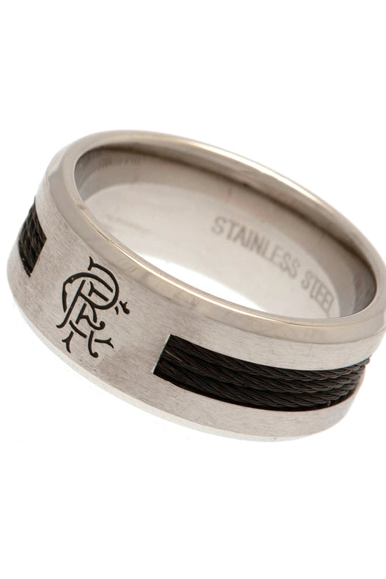 Rangers FC Black Inlay Ring Small