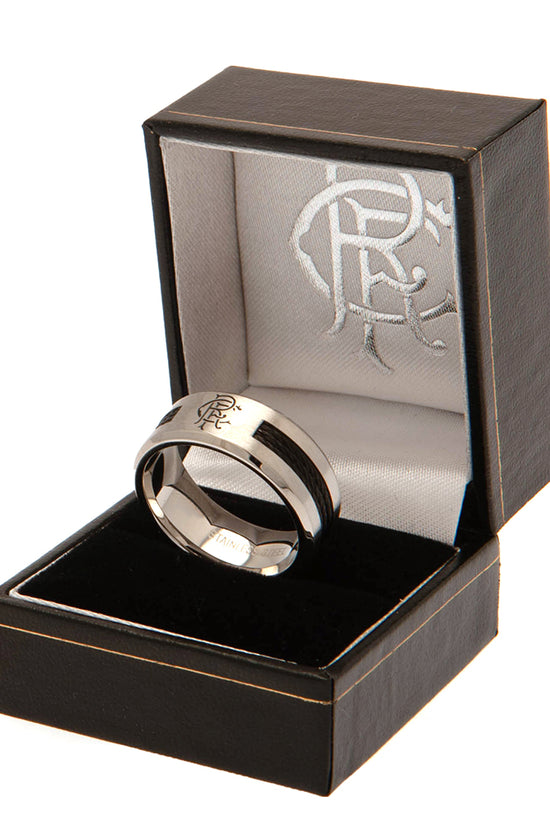 Rangers FC Black Inlay Ring Small