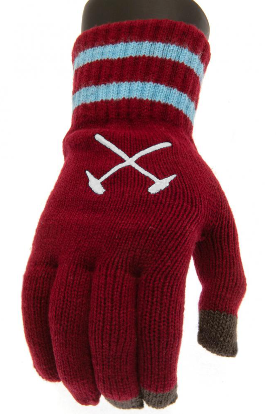 West Ham United FC Touchscreen Knitted Gloves Youths 1