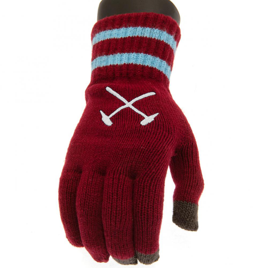 West Ham United FC Touchscreen Knitted Gloves Youths 1