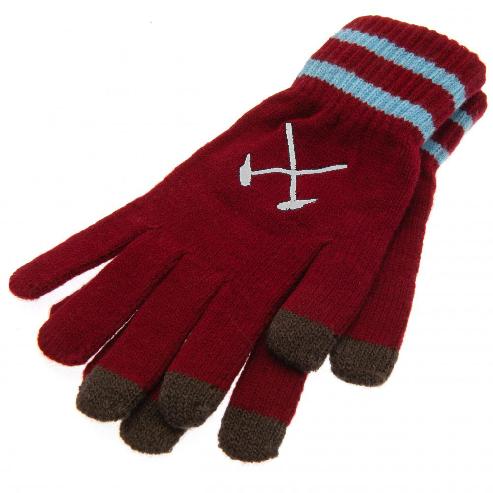 West Ham United FC Touchscreen Knitted Gloves Youths 2