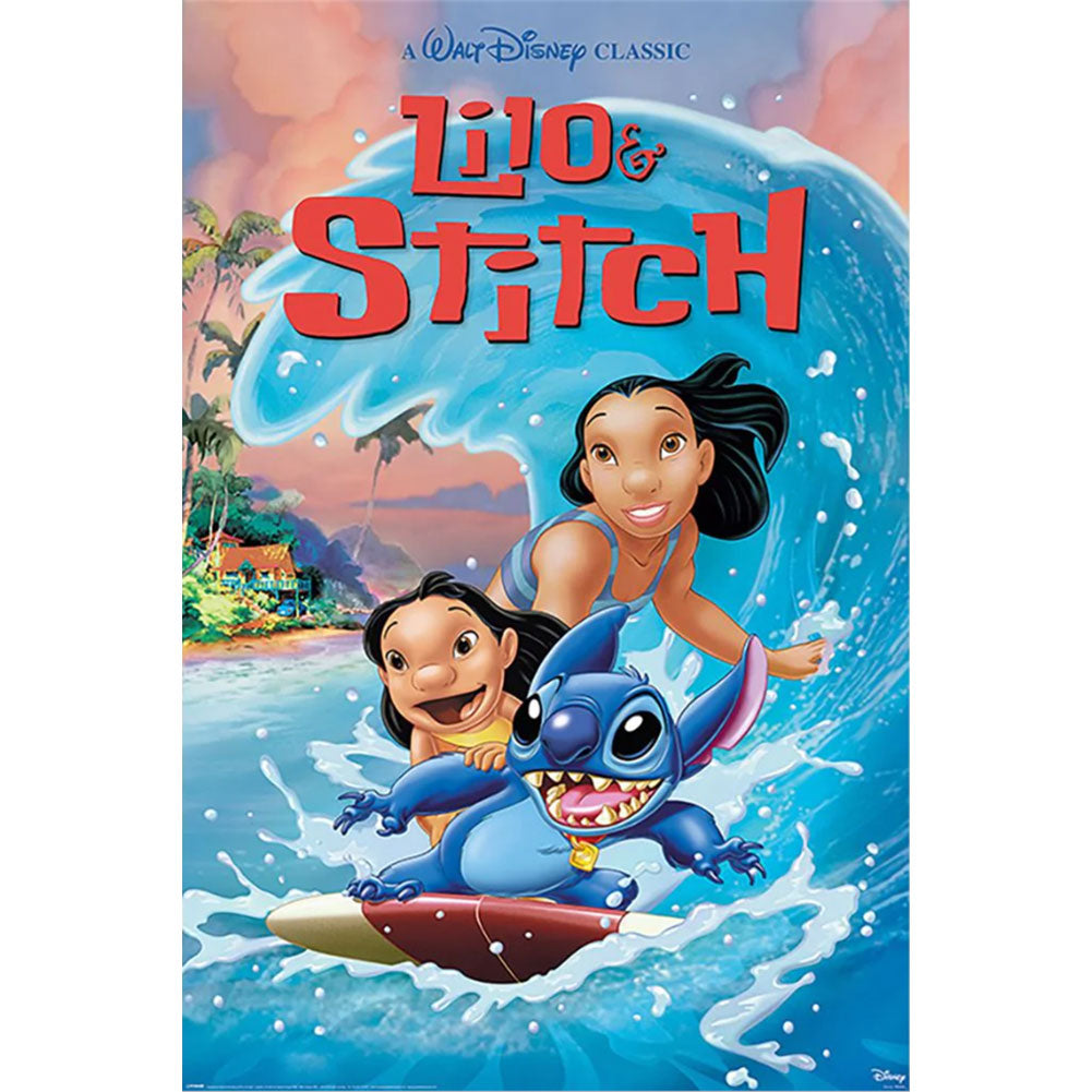 Lilo Stitch Poster Wave Surf 178