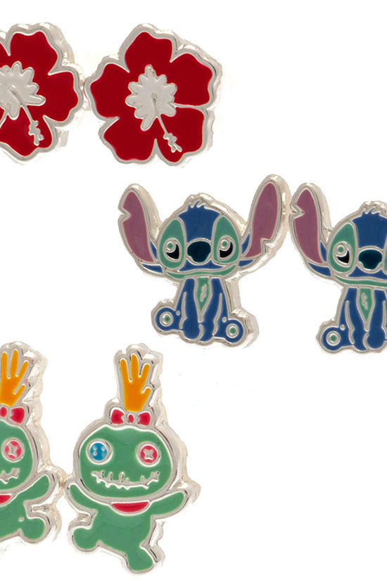 Lilo & Stitch Plated Brass Earring Set