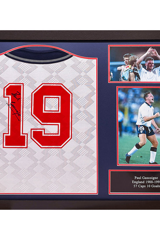 England FA 1990 Gascoigne Signed Shirt Framed