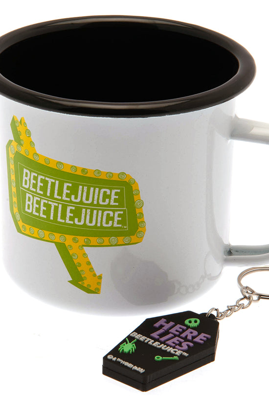 Beetlejuice Enamel Mug Keyring Set