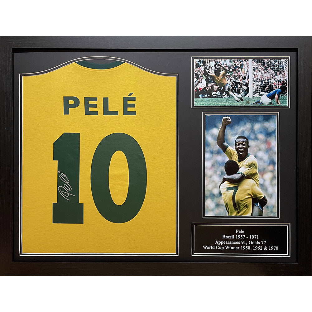 Brasil 1970 Pele Signed Shirt Framed