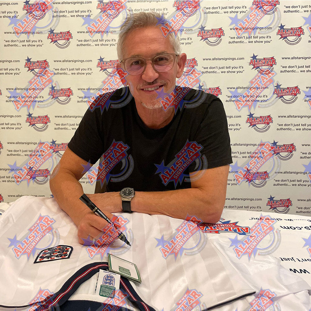 England FA 1986 Lineker Signed Shirt Framed 1