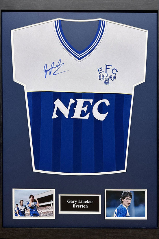 Everton FC 1986 Lineker Signed Shirt Framed