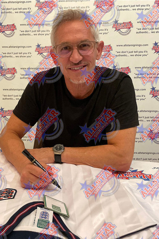 England FA 1986 Lineker Signed Shirt