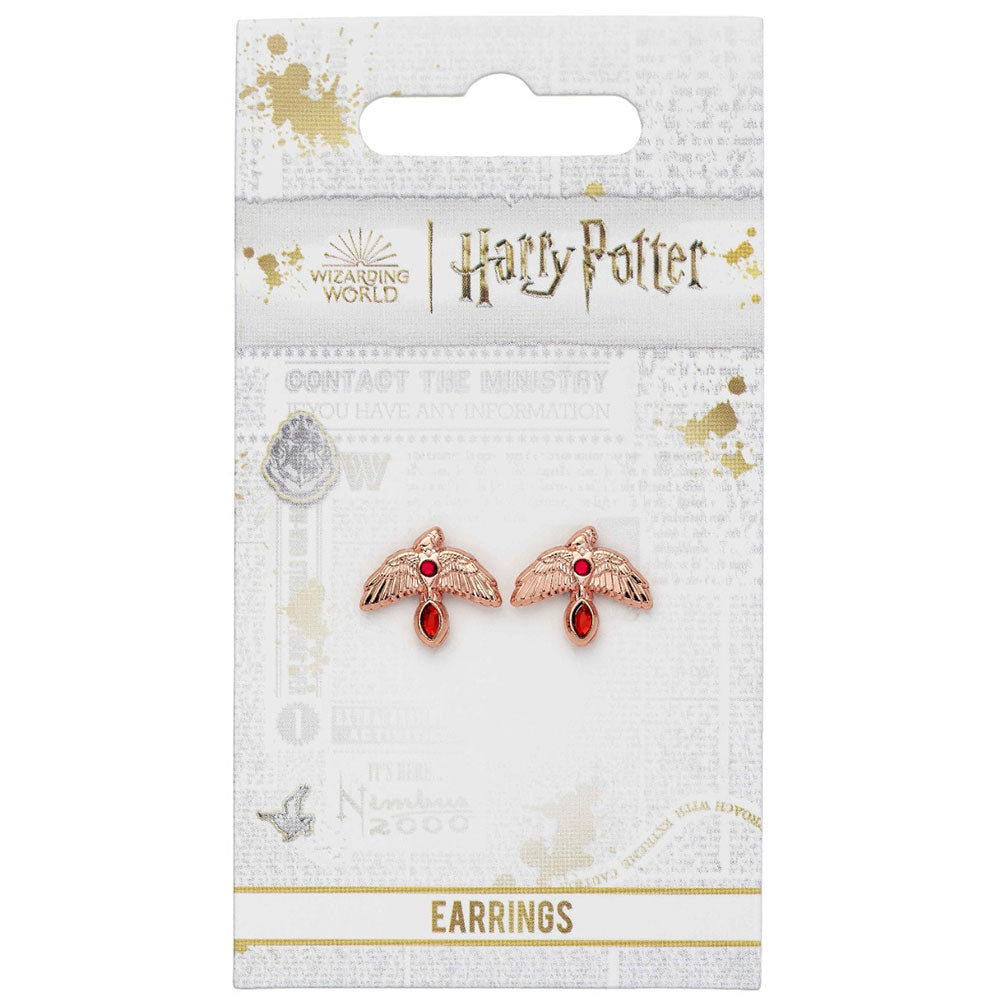 Harry Potter Rose Gold Plated Earrings Fawkes 1