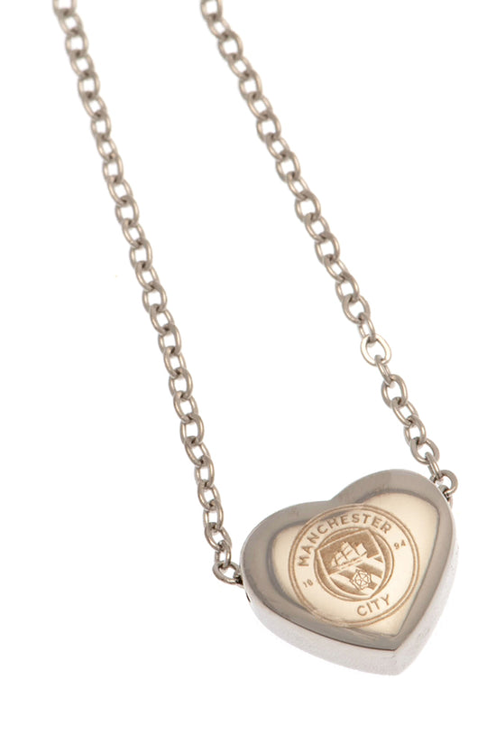 Manchester City FC Stainless Steel Heart Necklace