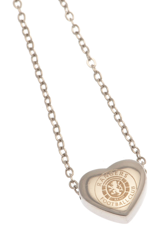 Rangers FC Stainless Steel Heart Necklace