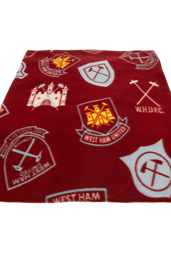 West Ham United FC Historic Crests Fleece Blanket