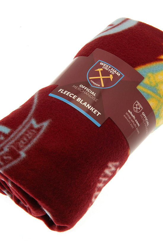 West Ham United FC Historic Crests Fleece Blanket