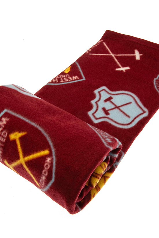 West Ham United FC Historic Crests Fleece Blanket