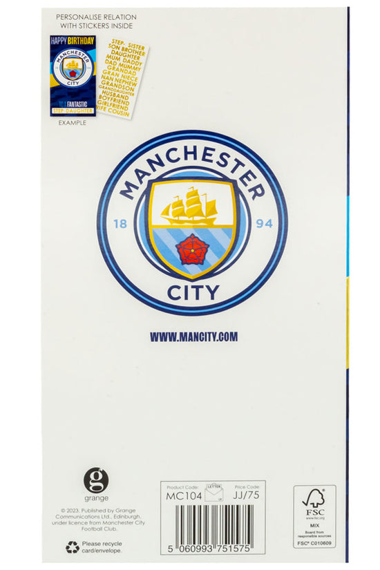 Manchester City FC Personalised Birthday Card