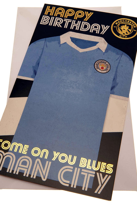 Manchester City FC Birthday Card Retro