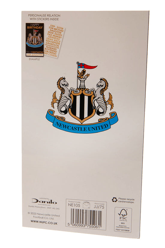 Newcastle United FC Personalised Birthday Card