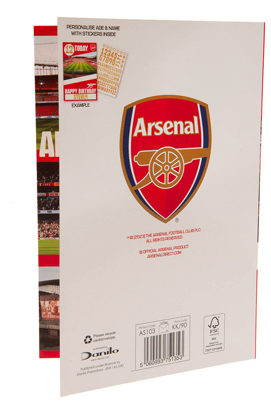 Arsenal FC Birthday Card With Stickers 5
