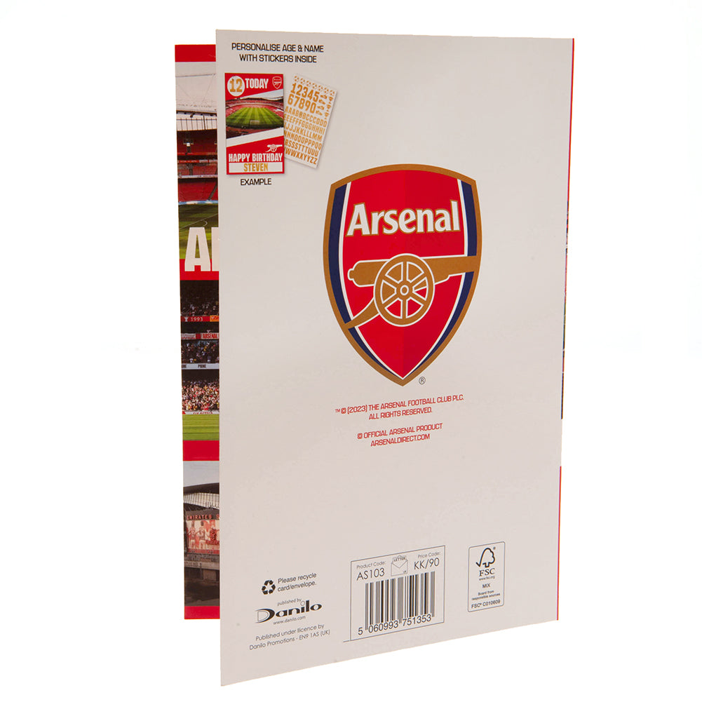 Arsenal FC Birthday Card With Stickers 5
