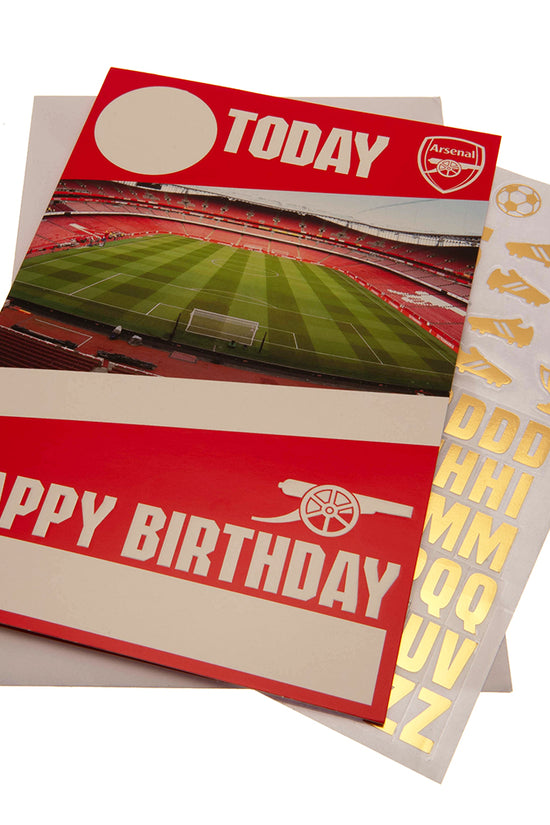 Arsenal FC Birthday Card With Stickers