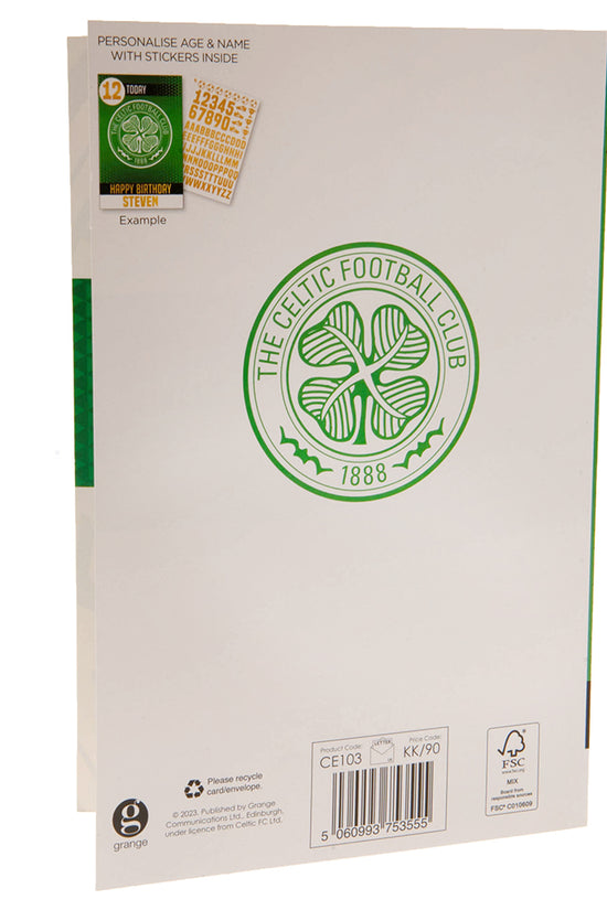 Celtic FC Birthday Card With Stickers 5