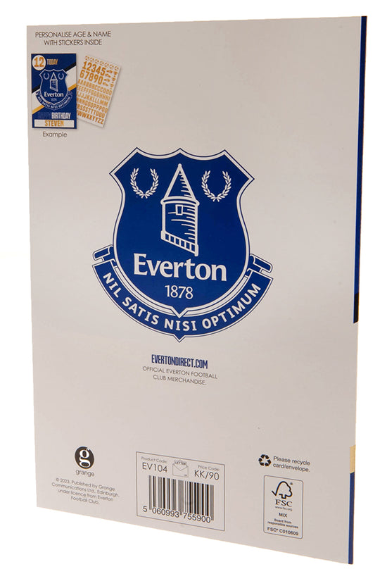 Everton FC Birthday Card With Stickers