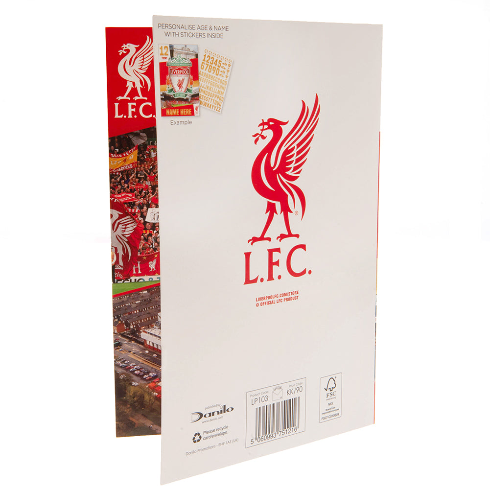 Liverpool FC Birthday Card With Stickers 5