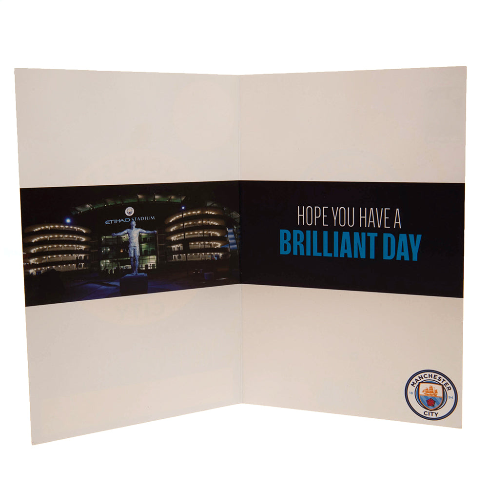 Manchester City FC Birthday Card With Stickers 3