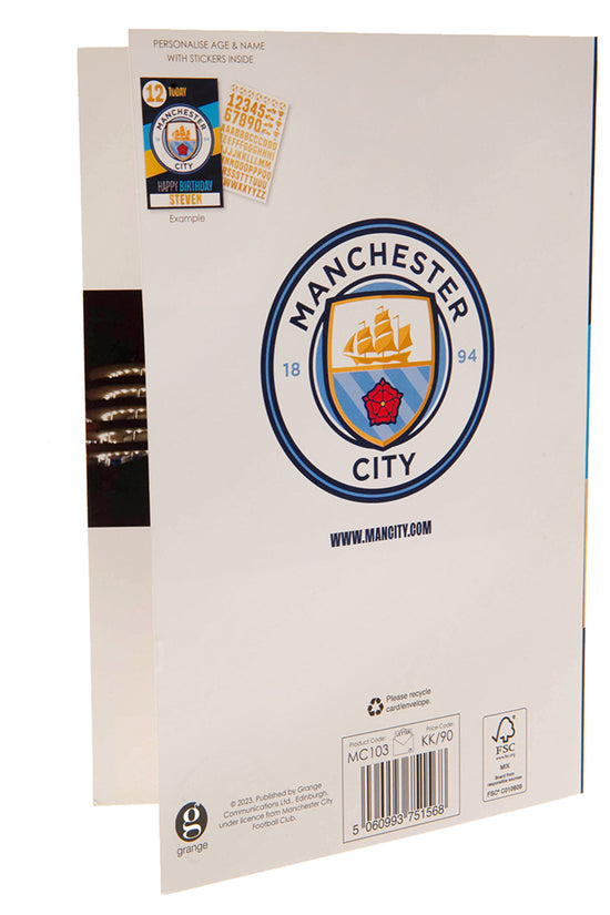 Manchester City FC Birthday Card With Stickers 5