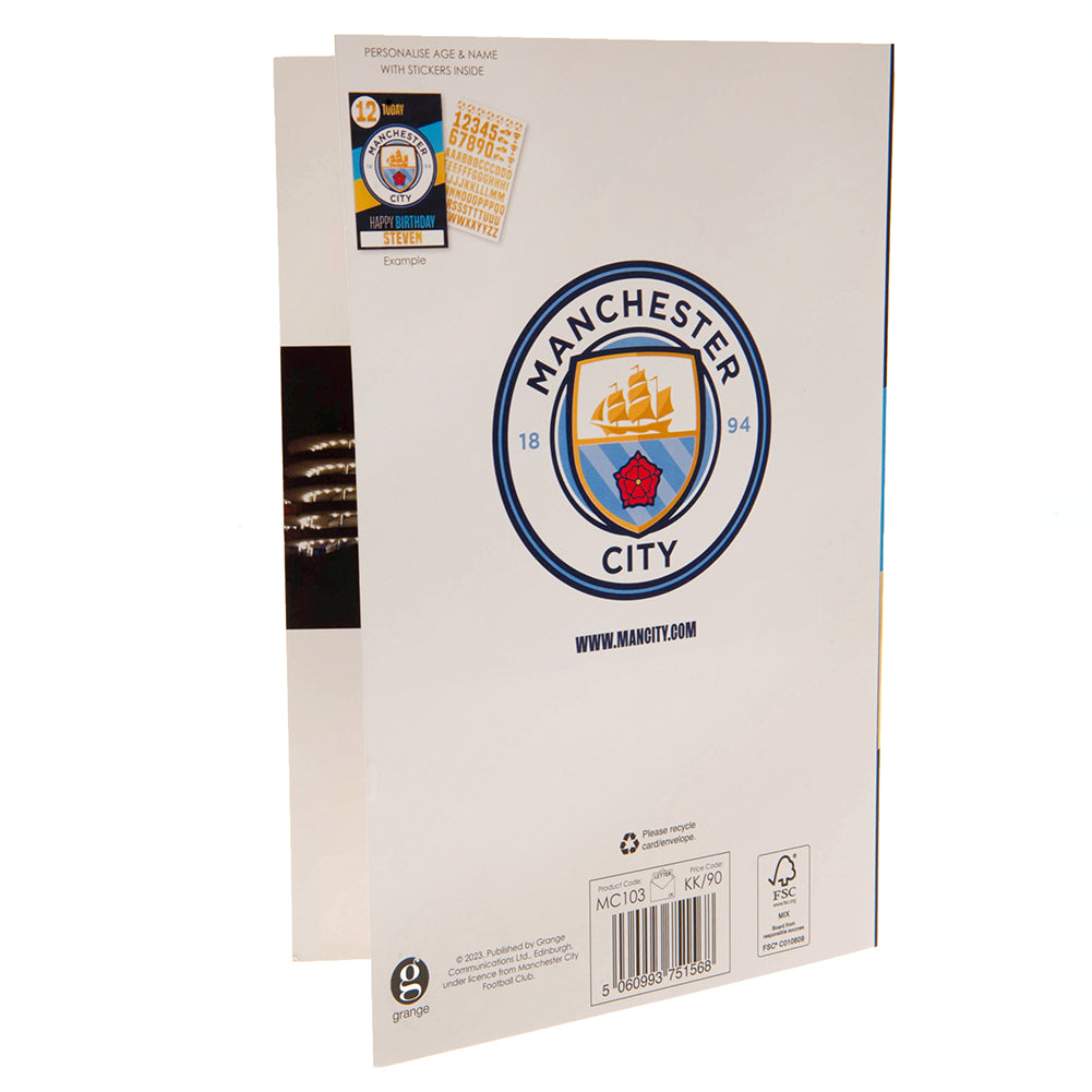 Manchester City FC Birthday Card With Stickers 5