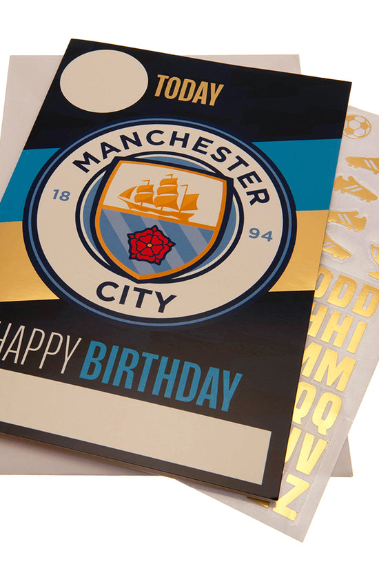 Manchester City FC Birthday Card With Stickers