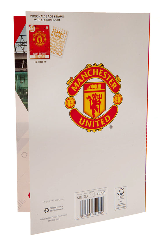 Manchester United FC Birthday Card With Stickers 5