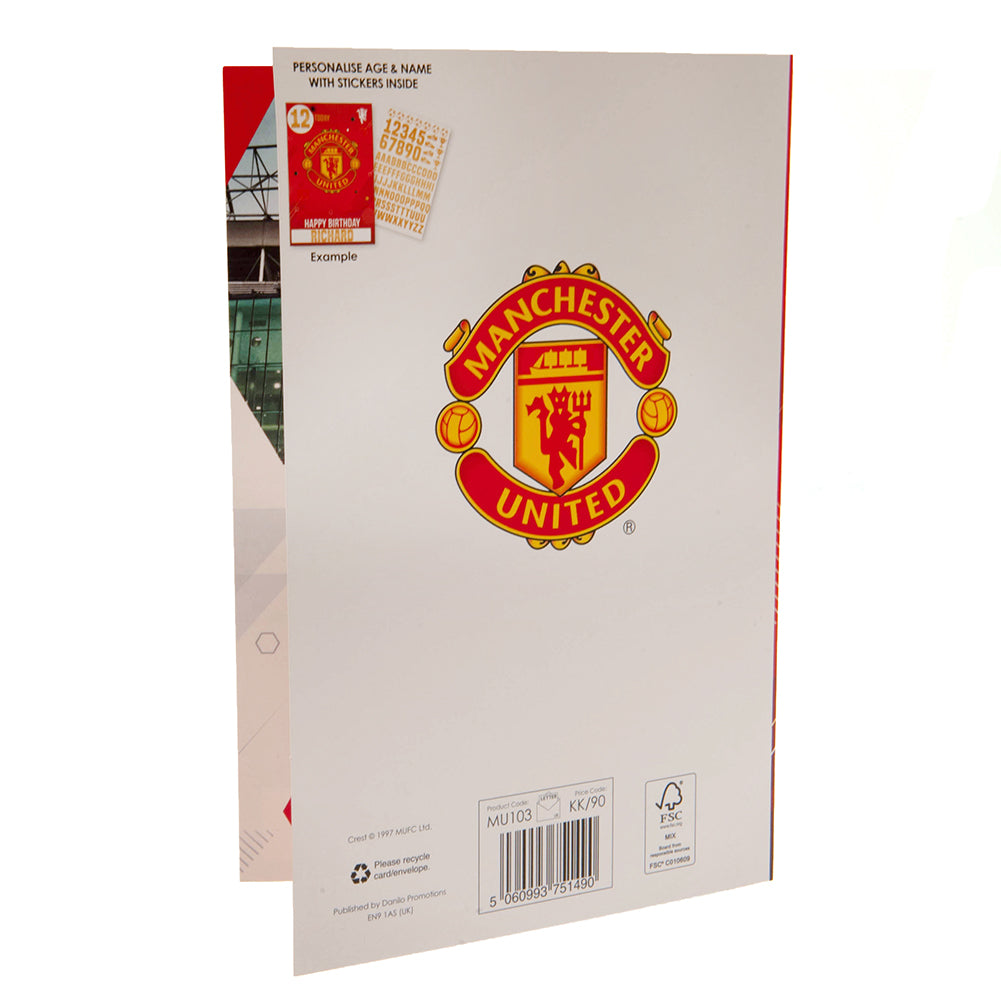 Manchester United FC Birthday Card With Stickers 5