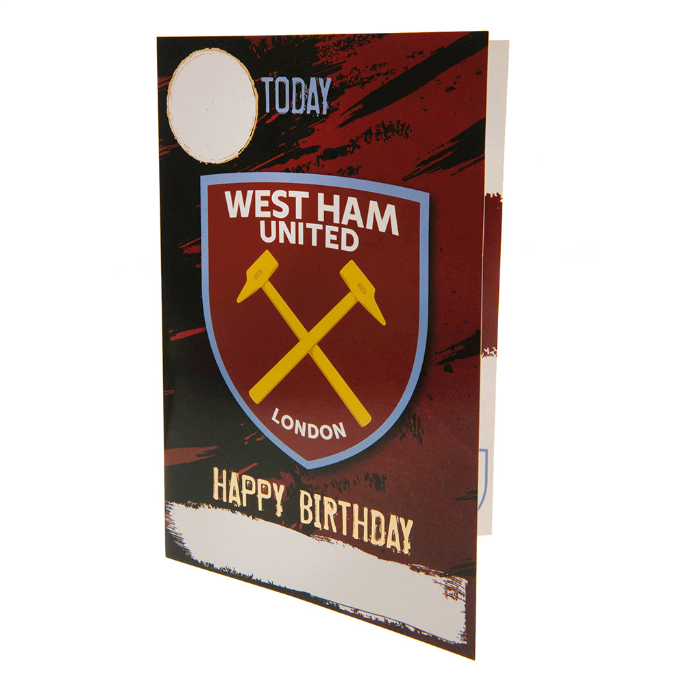 West Ham United FC Birthday Card With Stickers 2