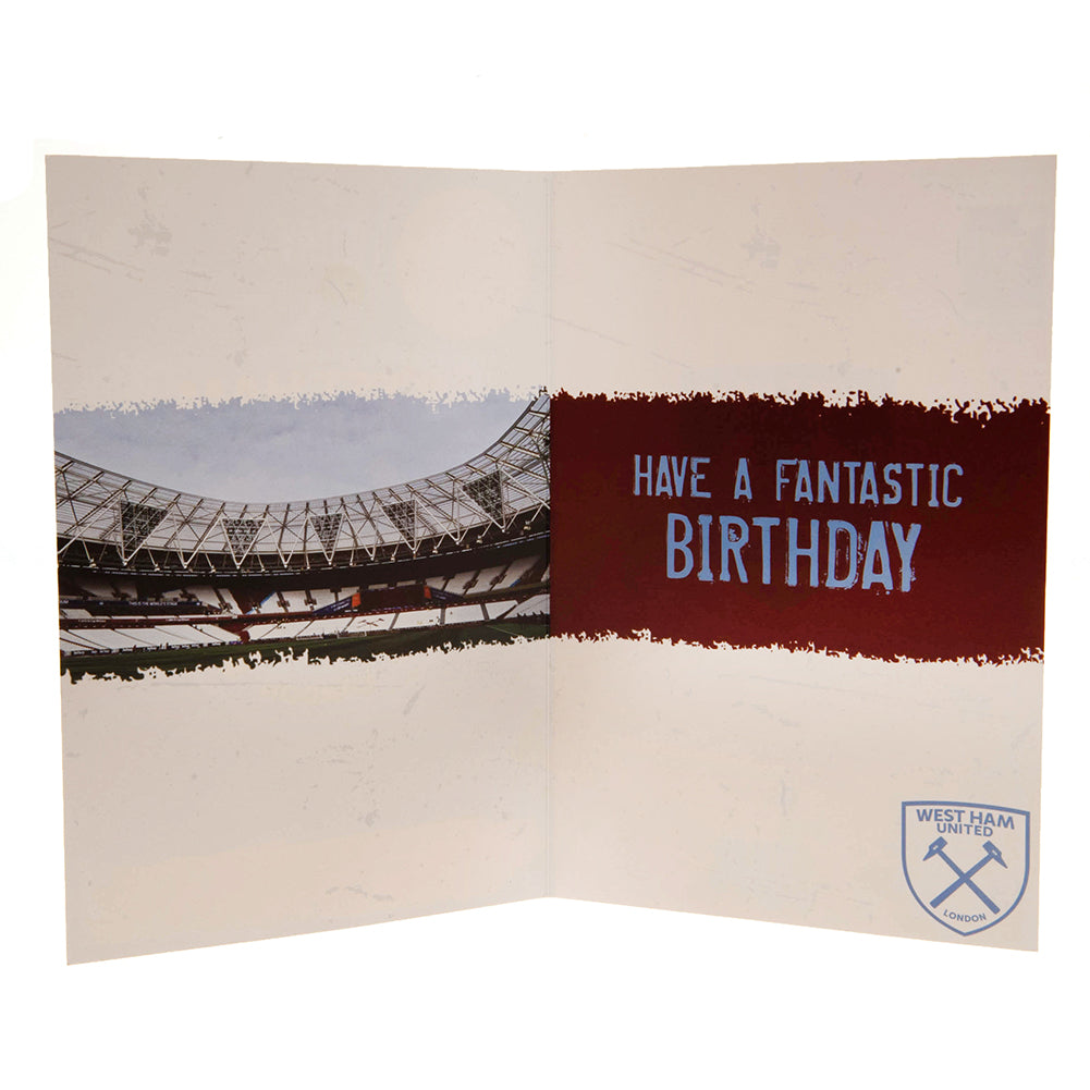West Ham United FC Birthday Card With Stickers 3