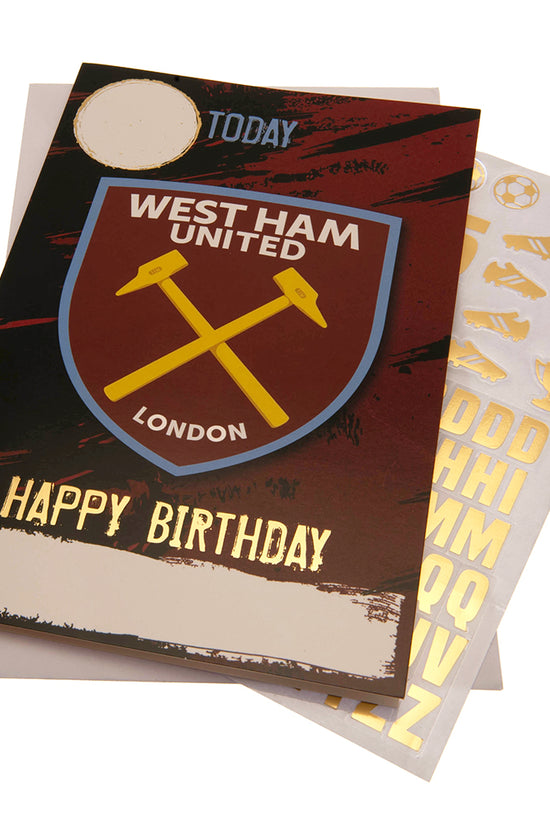 West Ham United FC Birthday Card With Stickers