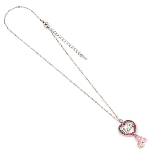 Barbie Silver Plated Heart %26 Roller Skate Necklace 1